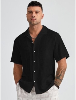 Extended Sizes Men Button Front Shirt