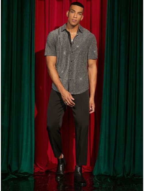 Manfinity AFTRDRK Men Button Front Glitter Shirt