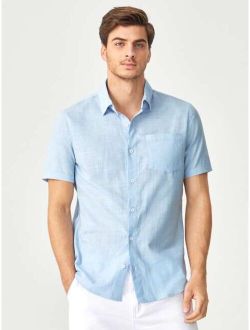 Men Patched Pocket Shirt