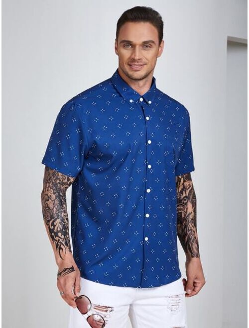 Shein Extended Sizes Men Allover Print Shirt