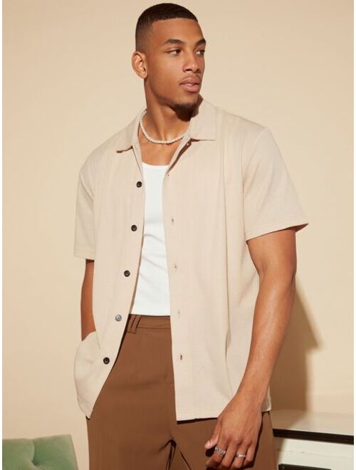 Shein Men Solid Button Front Shirt
