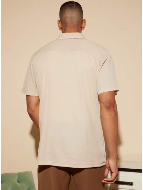 Shein Men Solid Button Front Shirt