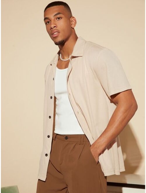 Shein Men Solid Button Front Shirt