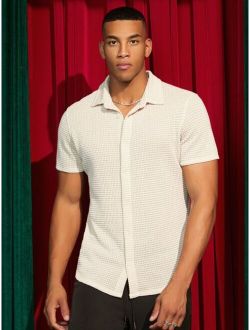 Men Solid Button Up Shirt