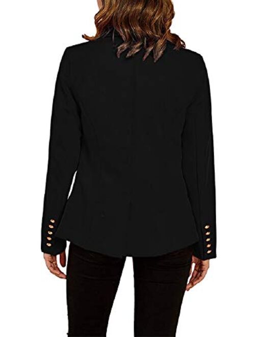 Cicy Bell Women's Long Sleeve Casual Blazer Work Office Button Open Front Jacket Suit