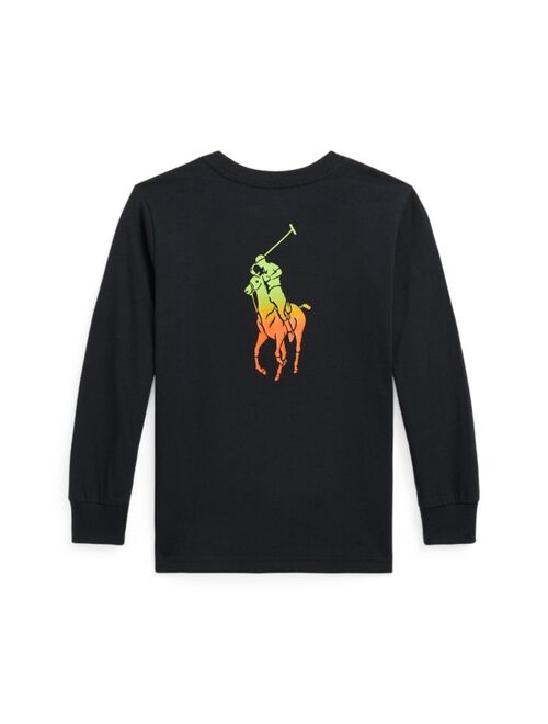 POLO RALPH LAUREN Toddler and Little Boys Ombre Big Pony Jersey Long Sleeve T-shirt