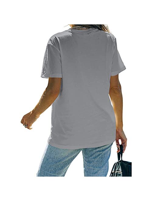 Cicy Bell Love Your Flock Shirt Women's Cute Chicken Graphic Tees Crewneck Letter Print Short Sleeves Casual Tops