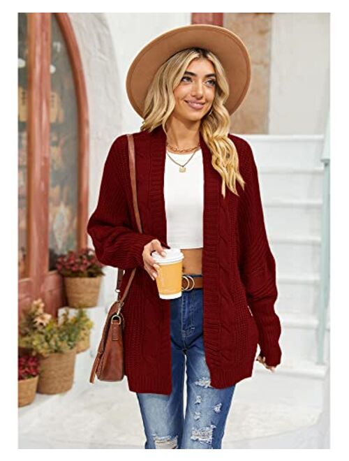 Cicy Bell Women's Long Sleeve Open Front Cardigan Knit Sweaters Oversized Loose Long Sweater Coats