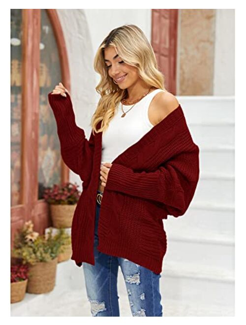 Cicy Bell Women's Long Sleeve Open Front Cardigan Knit Sweaters Oversized Loose Long Sweater Coats