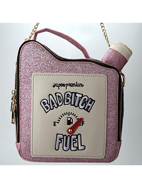 QiMing Gasoline Shoulder Handbag,Sequins PU CrossBody PursesTote Bag for Women