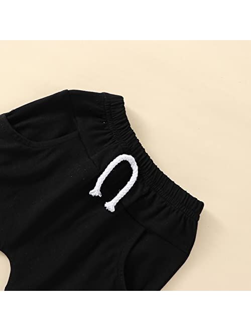 Hoanselay Toddler Infant Baby Boy Summer Shorts Clothes Color Block Short Sleeve T Shirt Top and Solid Shorts Set Outfit