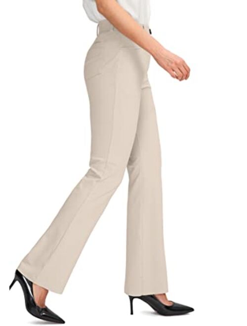 Rammus 28"/30"/32"/34" Women's Yoga Dress Pants Stretch Work Business Casual Slacks for Women Bootcut Office Trousers