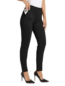 Willit Women's Yoga Dress Pants Skinny Work Slacks Slim Fit Stretch Office Casual Pants Petite/Regular 4 Pockets 28"/30"