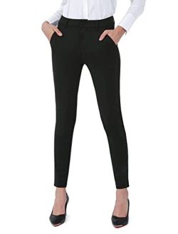 Bamans Dress Pants for Women Business Casual Stretch Skinny Work Pants with Pockets