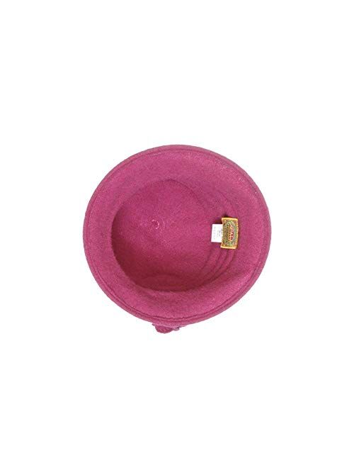 Scala Women's Boiled Wool Cloche with Rosettes