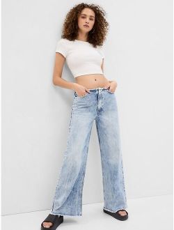 PROJECT GAP Low Rise Wide Baggy Jeans with Washwell