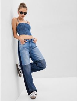 PROJECT GAP Low Rise Patchwork Baggy Jeans with Washwell
