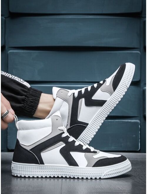 OneShoeForEachPerson Shoes Men Colorblock Lace-Up Front Sneakers Casual Skate Shoes