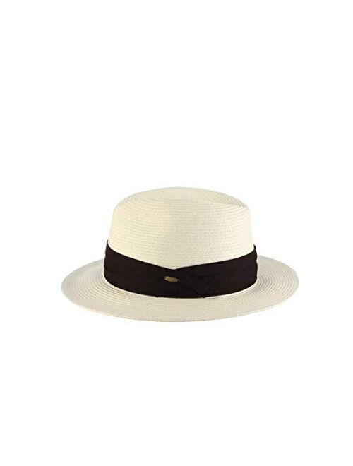 Scala Men's Paper Braid Safari Hat with Black Band
