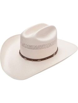 Men's Lobo 10X Straw All-Around Vent Star Concho Band Cowboy Hat