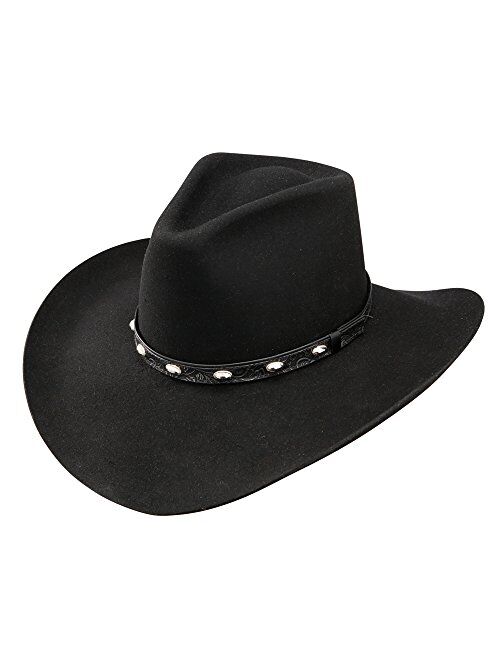 Stetson Buck Shot 3X Felt Stallion Collection Cowboy Hat Black 4" Brim