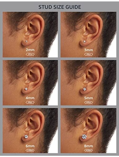 Amazon Essentials Sterling Silver Genuine or Created Round Cut Birthstone Stud Earrings
