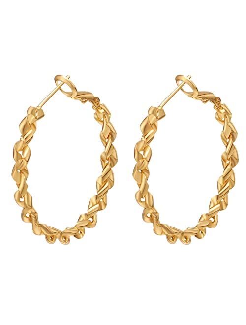 YKKZART Gold Earrings 14k Gold Plated Hoop Earrings Dainty Pearl hoop Disc Coin Bead Starfish Teardrop Circle Dangle Drop Earrings for Women Hypoallergenic Jewelry Gifts