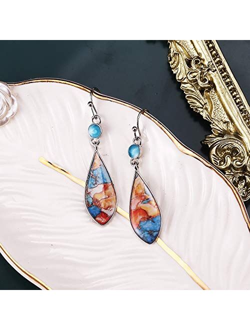 Sunnyouth 12/14 Pairs Drop Dangle Earrings for Women Boho Jewelry Waterdrop Earrings Set for Girls