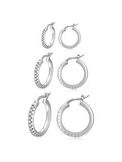 Gold Hoop Earrings for Women Sterling Silver Post Small Gold Hoop Earrings 14k Real Gold Tiny Hypoallergenic Small Hoop Earrings Set for Women Men Girls 13/15 /20mm PABBE