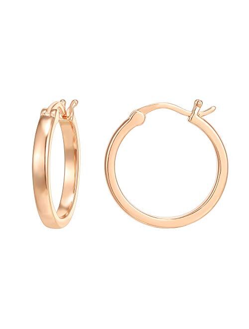 PAVOI 14K Gold Plated 925 Sterling Silver Post Lightweight Hoops | 20mm - 30mm | Gold Hoop Earrings for Women
