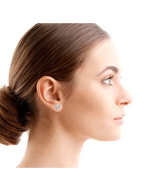 Onlylike Diamond Earrings for Women Men, Gifts for Wife Mom Girlfriend, 0.6ct-3ct D Color (VVS1) Moissanite Diamond Stud Earrings, Anniversary Jewelry Present for Wife, B