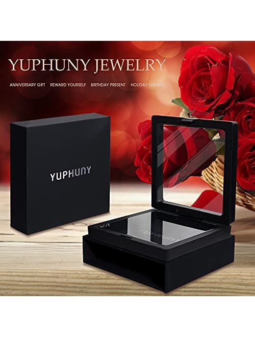 Yuphuny Ladies 1 Carat Diamond Pendant Earrings 18K Gold Plated Cubic Zirconia Hanging Lever Bridal Earrings Girls and Women's Fashion Jewelry