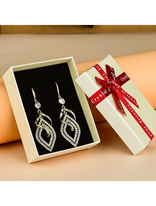 Guyatan Dangle Earrings for Women and Teen Girls, 925 Silver Handmade Linear Swirl Wire Bohemian Boho Diamonds Earrings, Gifts for Wome (gold)