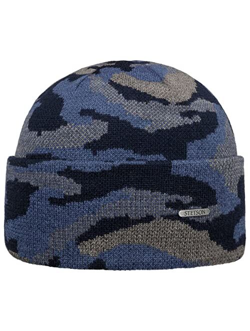 Stetson Camouflage Wool Beanie with Cuff Women/Men - Made in Italy
