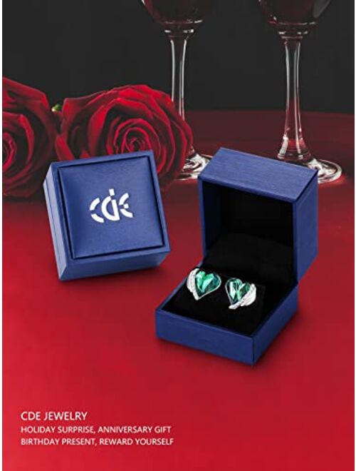 CDE Love Heart Stud Earrings for Women Rose Gold Plated Women's Earrings Embellished with Austrian Crystals Mother's Day Valentines Day Christmas Jewelry Gifts for Women 