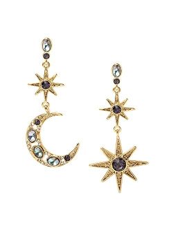 Celestial Moon & Star Drop Earrings