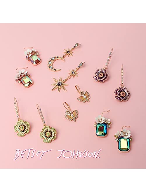Betsey Johnson Celestial Moon & Star Drop Earrings