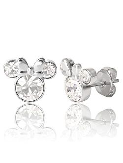 Womens Minnie Mouse Birthstone Stud Earrings - Minnie Mouse Earrings - Birthstone Jewelry - Disney Jewelry