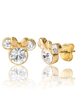 Womens Minnie Mouse Birthstone Stud Earrings - Minnie Mouse Earrings - Birthstone Jewelry - Disney Jewelry