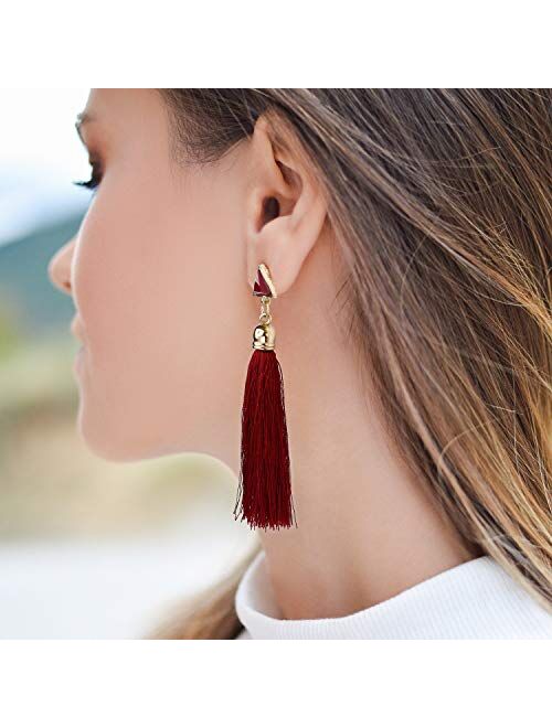AROIC 63/75/93 Pairs Fashion Earrings with Tassel Earrings Layered Ball Dangle Hoop Stud Jacket Earrings for Women Girls Jewelry Fashion and Valentine Birthday Party Gift
