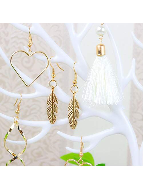 AROIC 63/75/93 Pairs Fashion Earrings with Tassel Earrings Layered Ball Dangle Hoop Stud Jacket Earrings for Women Girls Jewelry Fashion and Valentine Birthday Party Gift