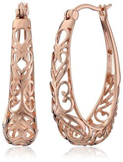 Amazon Collection Sterling Silver Filigree Hoop Earrings