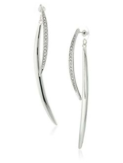 "Basic" Curved Stick Front/Back Linear Drop Earrings