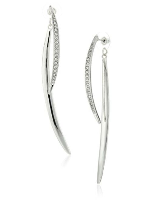 GUESS "Basic" Curved Stick Front/Back Linear Drop Earrings