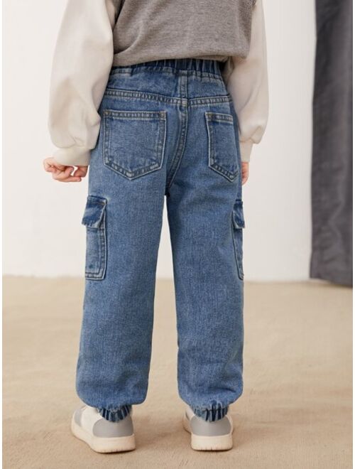 Shein Toddler Boys Flap Pocket Jogger Jeans