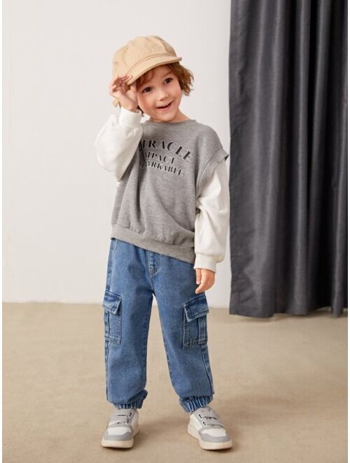 Shein Toddler Boys Flap Pocket Jogger Jeans