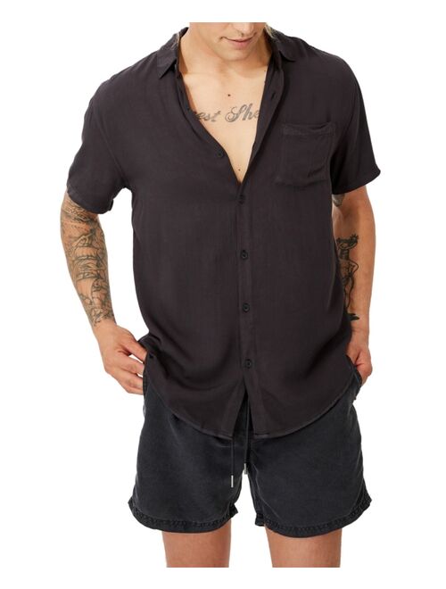COTTON ON Men's Cuban Short Sleeve Shirt