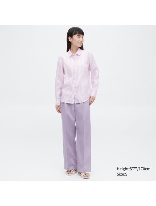 UNIQLO Premium Linen Striped Long-Sleeve Shirt