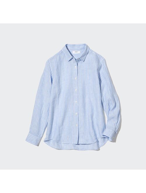 UNIQLO Premium Linen Striped Long-Sleeve Shirt