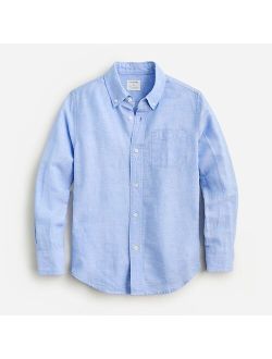 Boys button-up linen-blend shirt